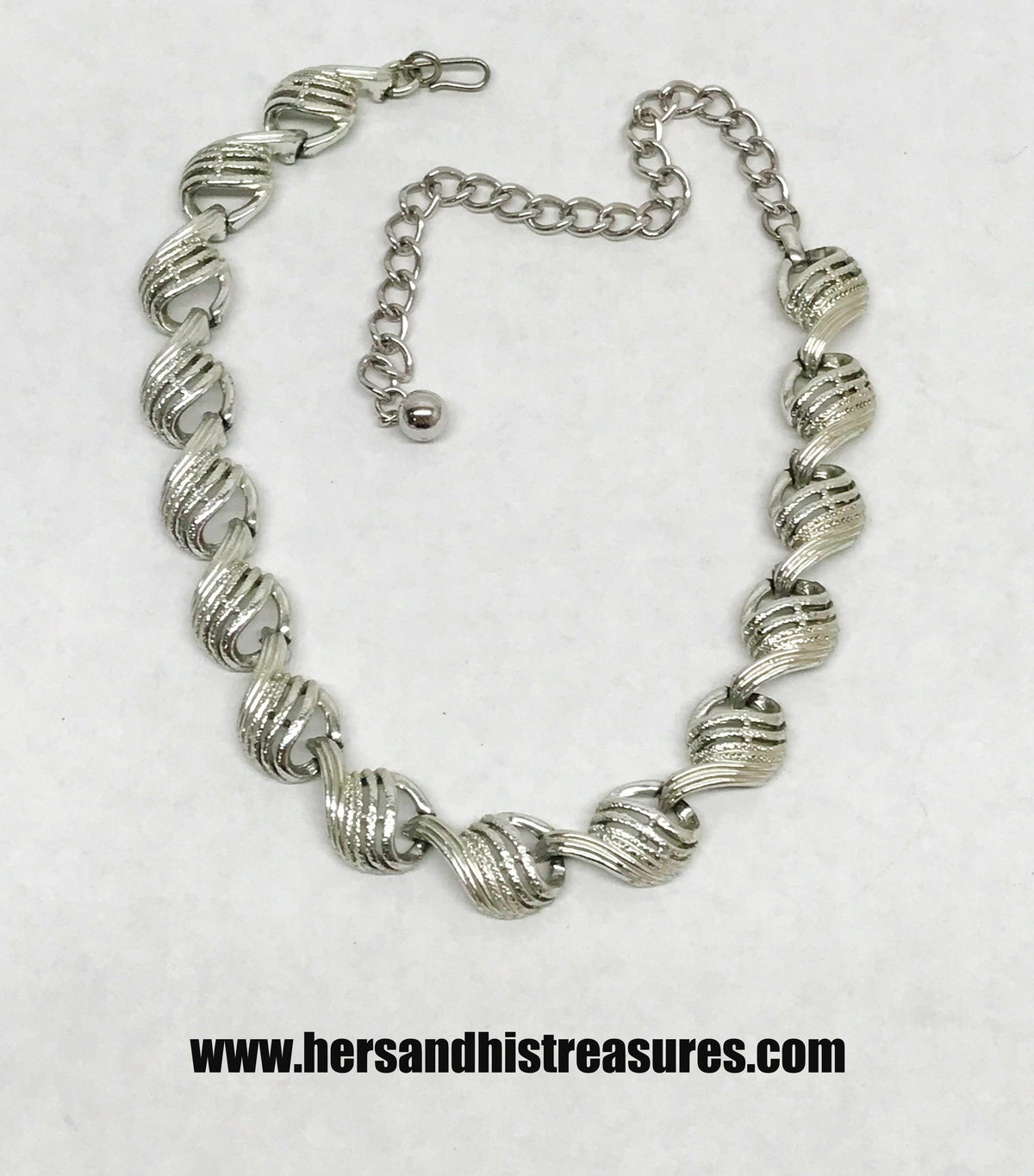 Mid-Century Coro Silver Tone Choker Necklace DES Patent Pending | USA - Hers and His Treasures