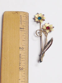 Vintage Van Dell 1/20 12K GF On Sterling Silver Flower Brooch Pin - Hers and His Treasures