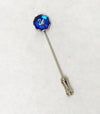 Vintage SCS Swarovski Crystal Society Blue Stone With Swan Logo Stick Pin - Hers and His Treasures