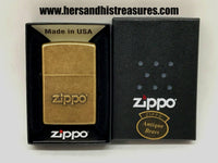 New 2018 Zippo Stamp Antique Brass Zippo Lighter - Hers and His Treasures