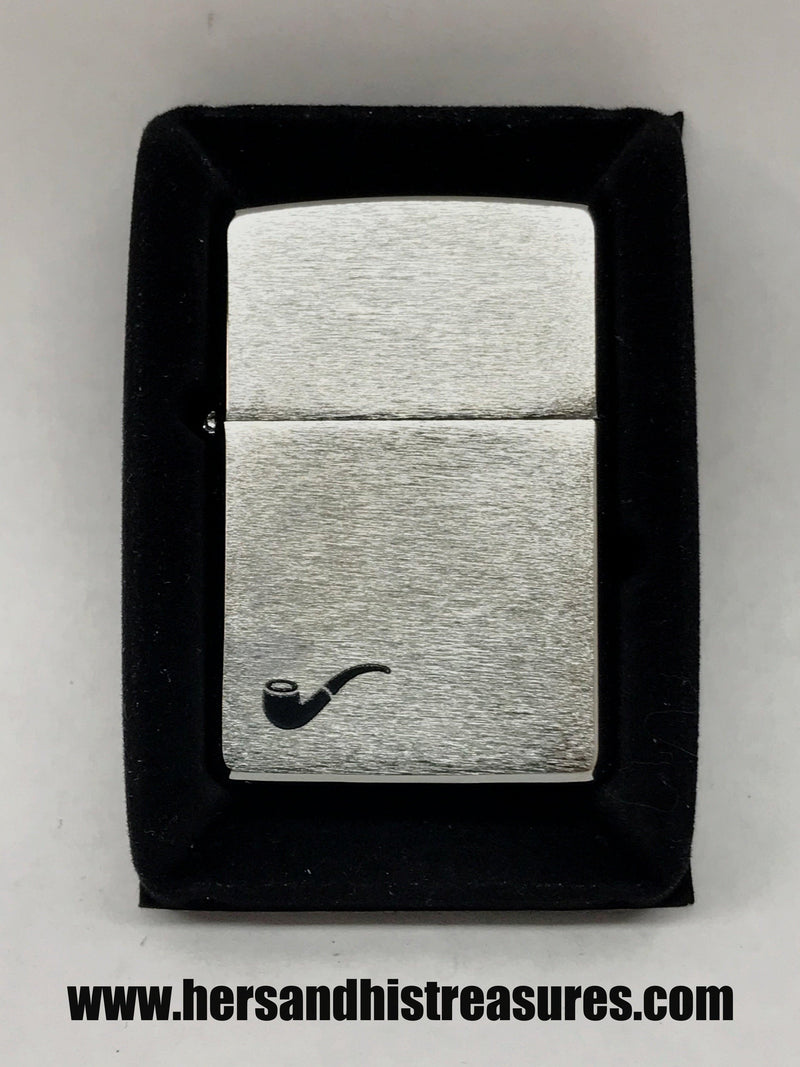 New 2018 Brushed Black Ice Pipe Zippo Lighter - Hers and His Treasures