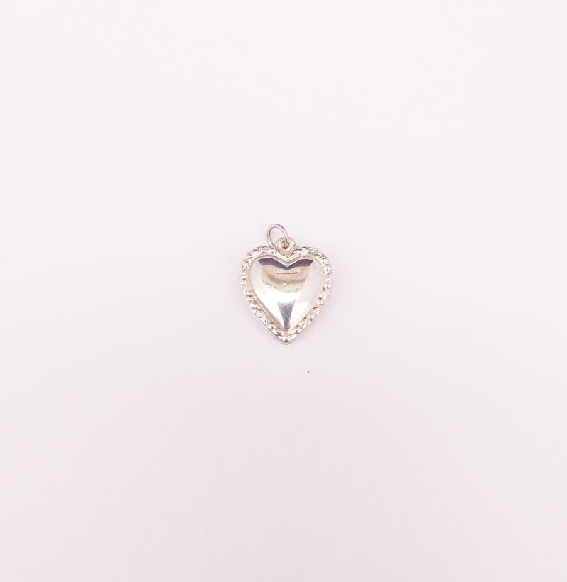 Vintage Puffy Heart Sterling Silver Charm - Hers and His Treasures