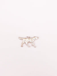 Vintage Hunter Pointing Bird Dog Sterling Silver Charm - Hers and His Treasures