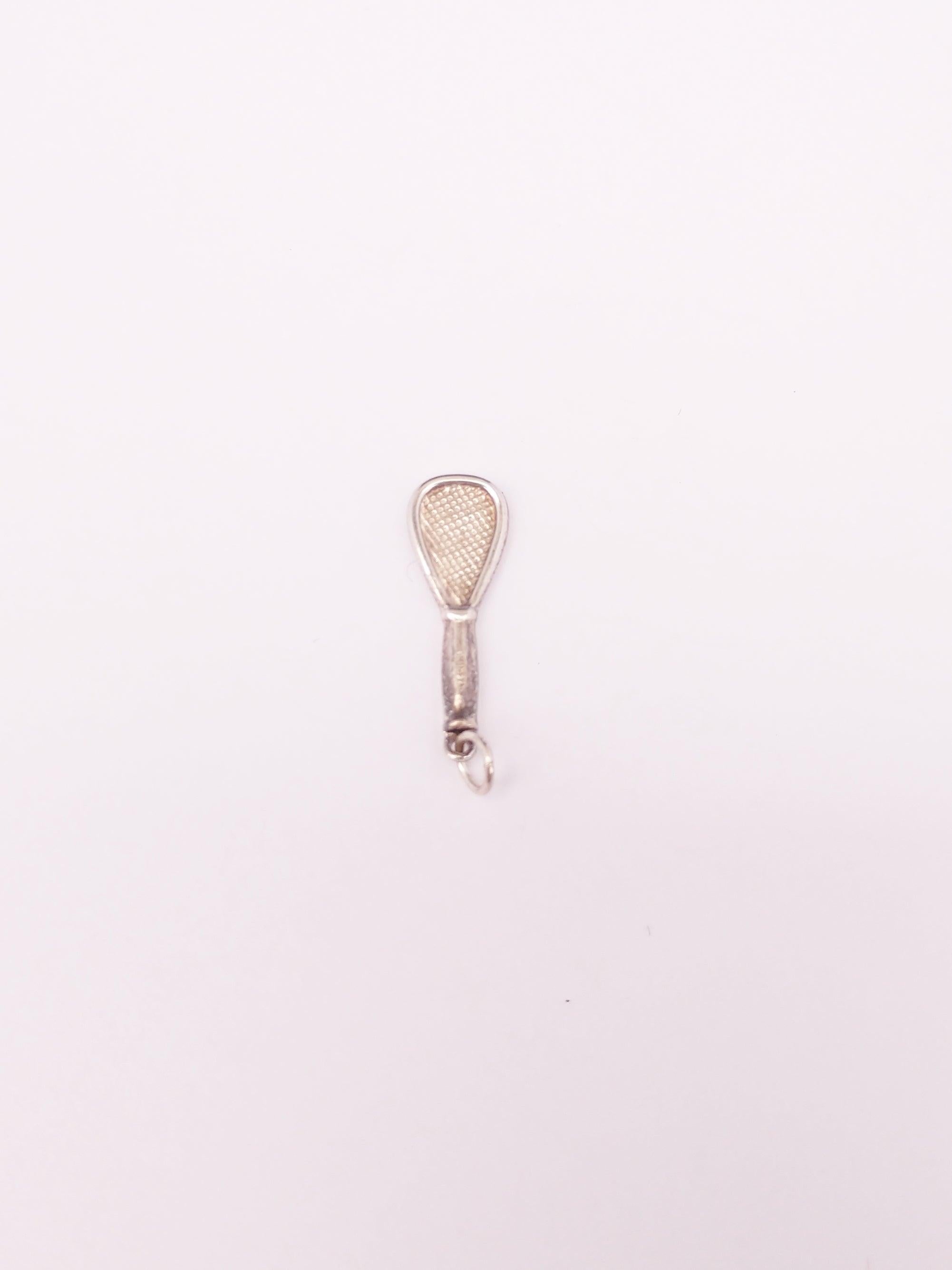 Vintage Tennis Racket Sterling Silver Charm - Hers and His Treasures