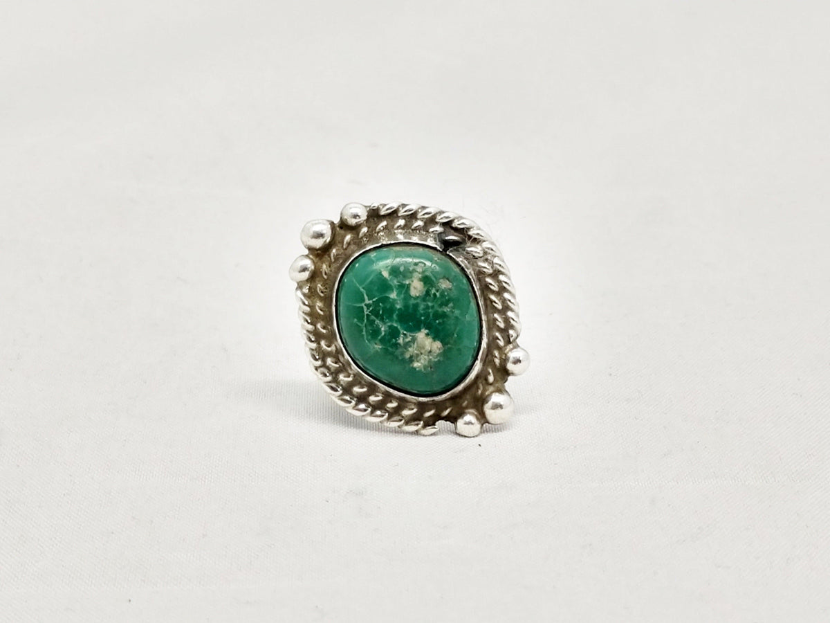 Navajo Green Turquoise Sterling Silver Ring - Hers and His Treasures