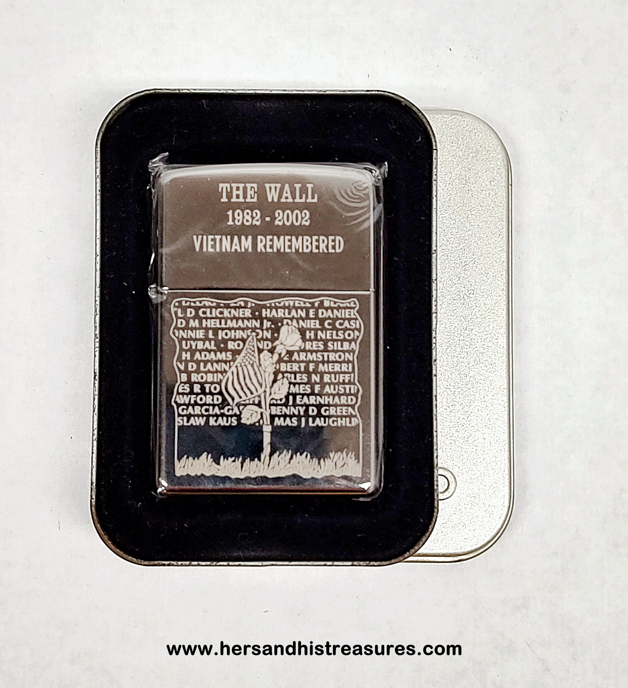 New 2007 The Wall 1982-2002 Vietnam Remembered Zippo Lighter | USA - Hers and His Treasures