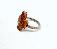 Vintage Stewart Nye Copper Dogwood and Sterling Silver Ring - Hers and His Treasures