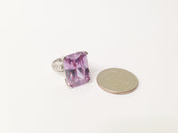 Large Purple CZ .925 Sterling Silver Ring