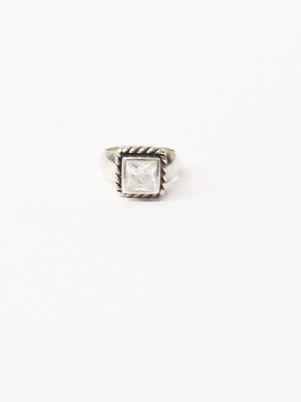Silpada .925 Sterling Silver Square CZ Elizabeth Ring - Hers and His Treasures
