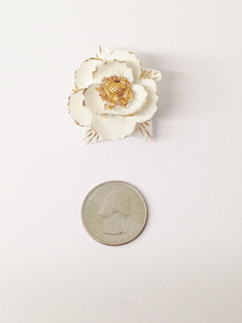 Coalbrook China Flower Brooch Pin Made In England