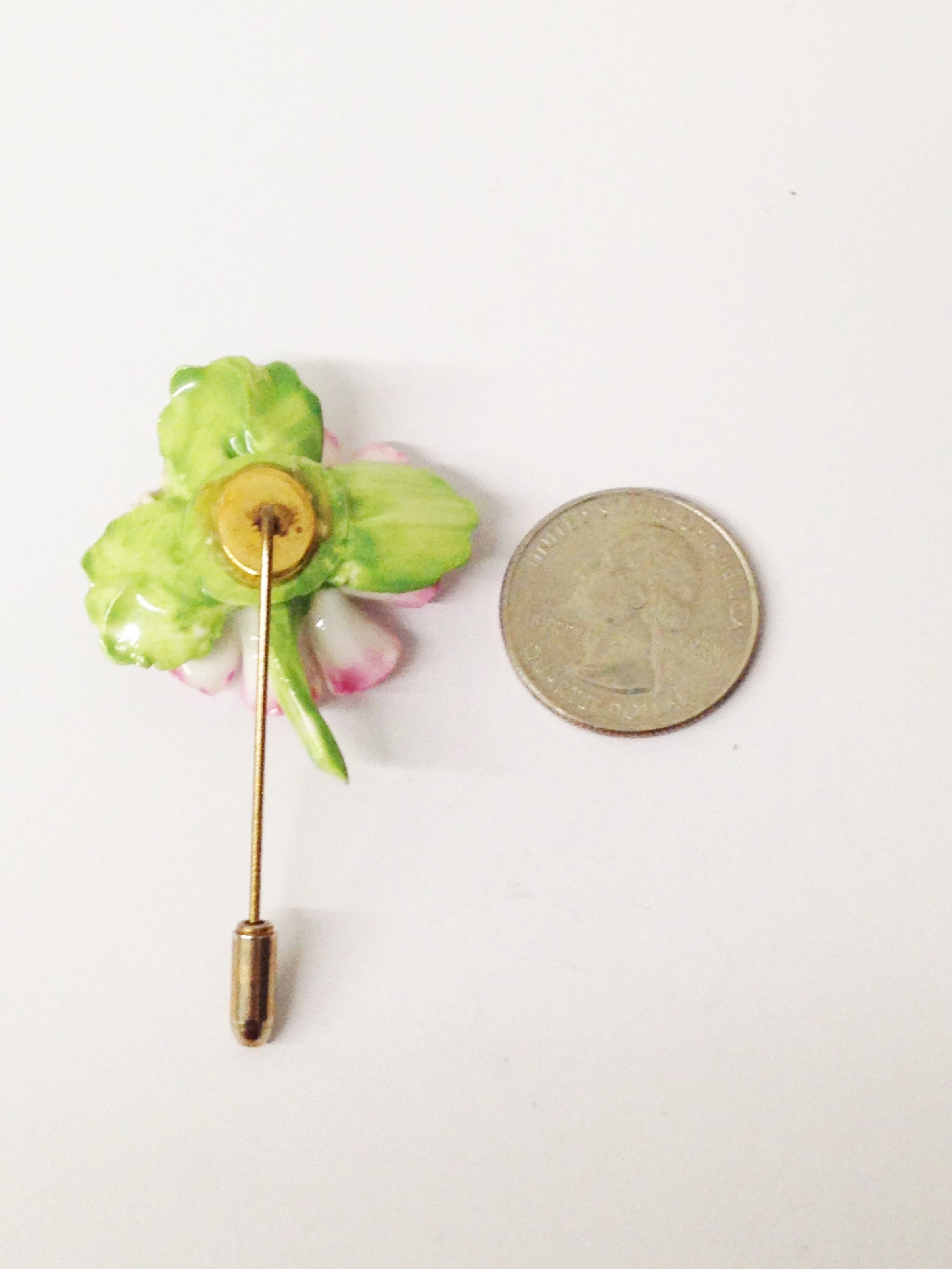 Bone China Flower Brooch Stick Pin
