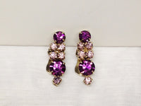 1950's Purple Rhinestone Necklace & Earring Set