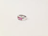 Genuine Ruby and Clear Topaz .925 Sterling Silver Wide Band Ring