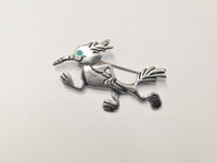 Unique Sterling Silver Roadrunner With Long Beak Nose Brooch Pin - Hers and His Treasures