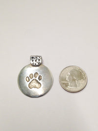 AEM Bear Paw Print .925 Sterling Silver Necklace Pendant