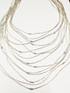Vintage .925 Sterling Silver Liquid Silver Bead And Turquoise Bead Necklace - Hers and His Treasures