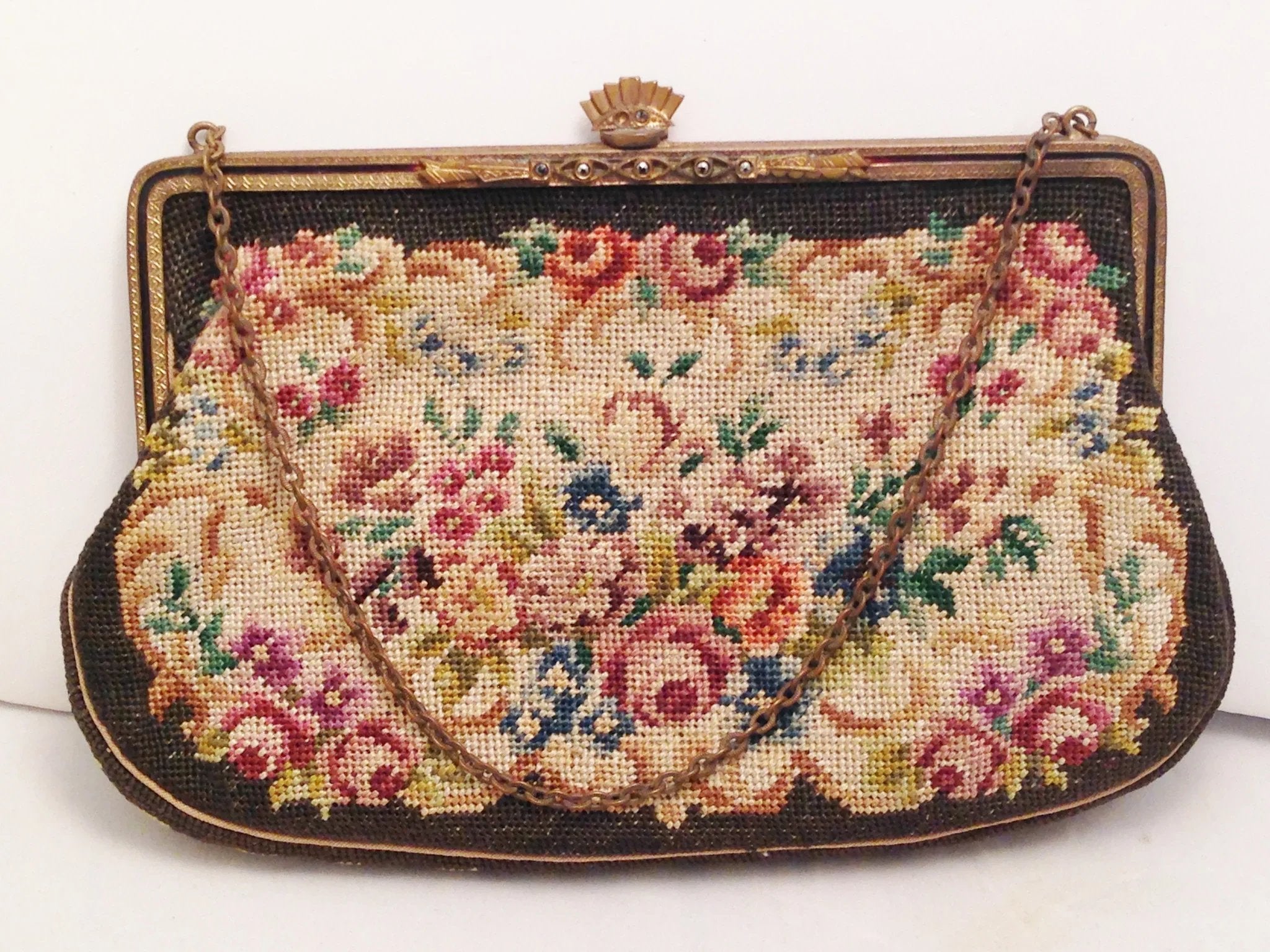 Antique Petit Point Needlepoint Tapestry Handbag – Hers and His