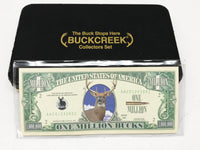 Vintage Buck Creek ONE MILLION BUCKS "The Buck Stops Here" Stag Pocket Knife - Hers and His Treasures