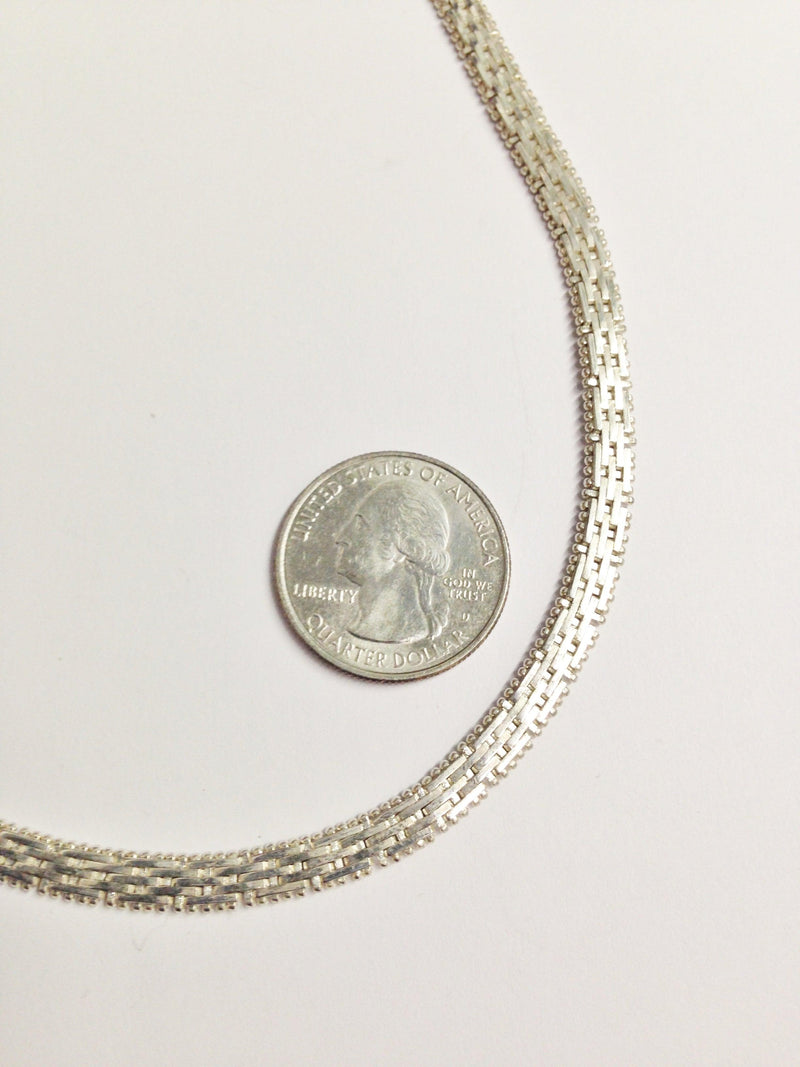 Riccio Woven Chain Sterling Silver Necklace - Hers and His Treasures