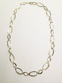 Oval Cable Chain Link Sterling Silver Necklace - Hers and His Treasures