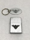 New 1997 XIII Harley Davidson Oval Wing Zippo Lighter And Keychain Set - Hers and His Treasures