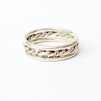 .925 Sterling Silver Triple Twisted Ring Band- Hers and His Treasures