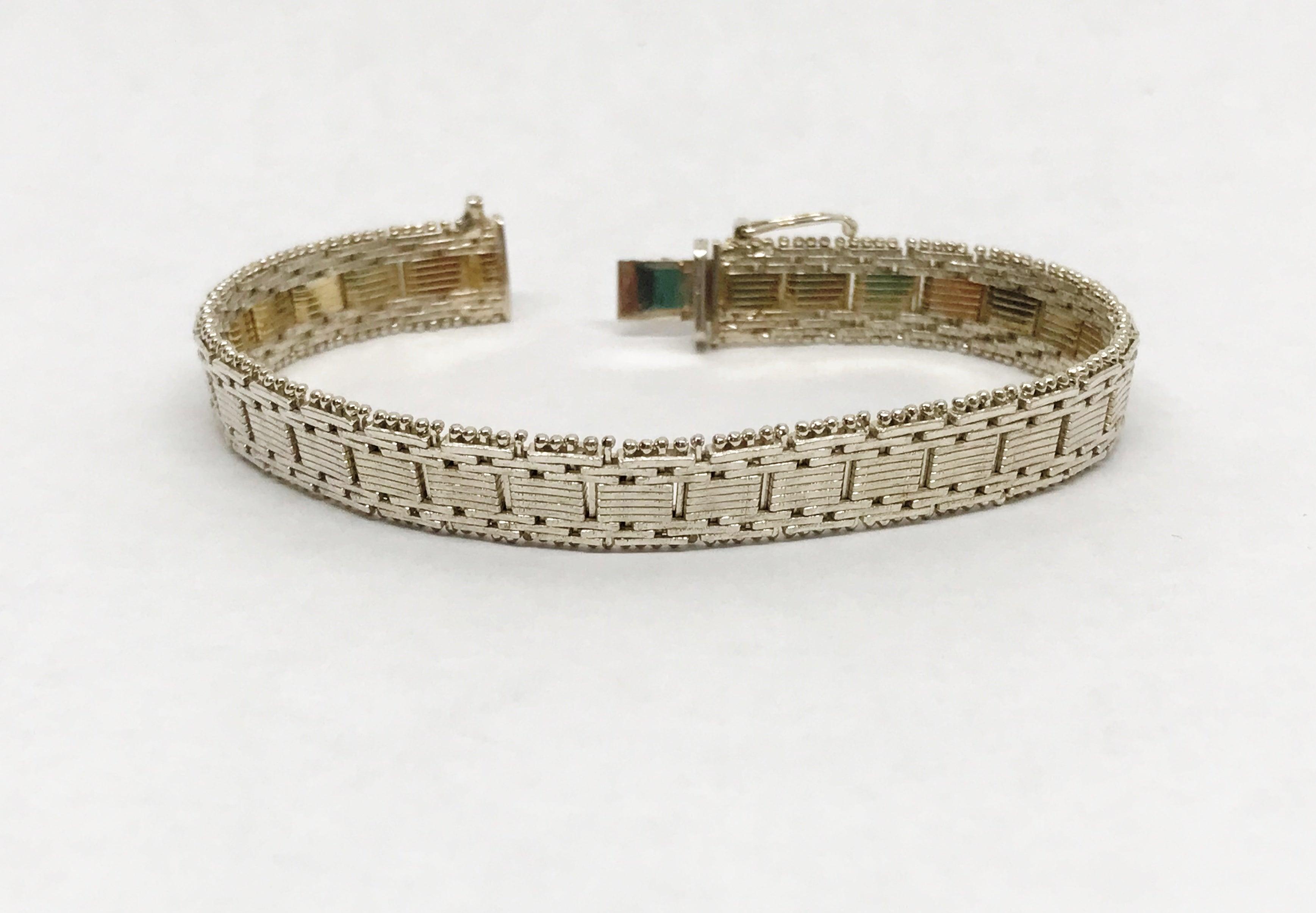 At Auction: Sterling Silver Gold Tone Italian Bracelet