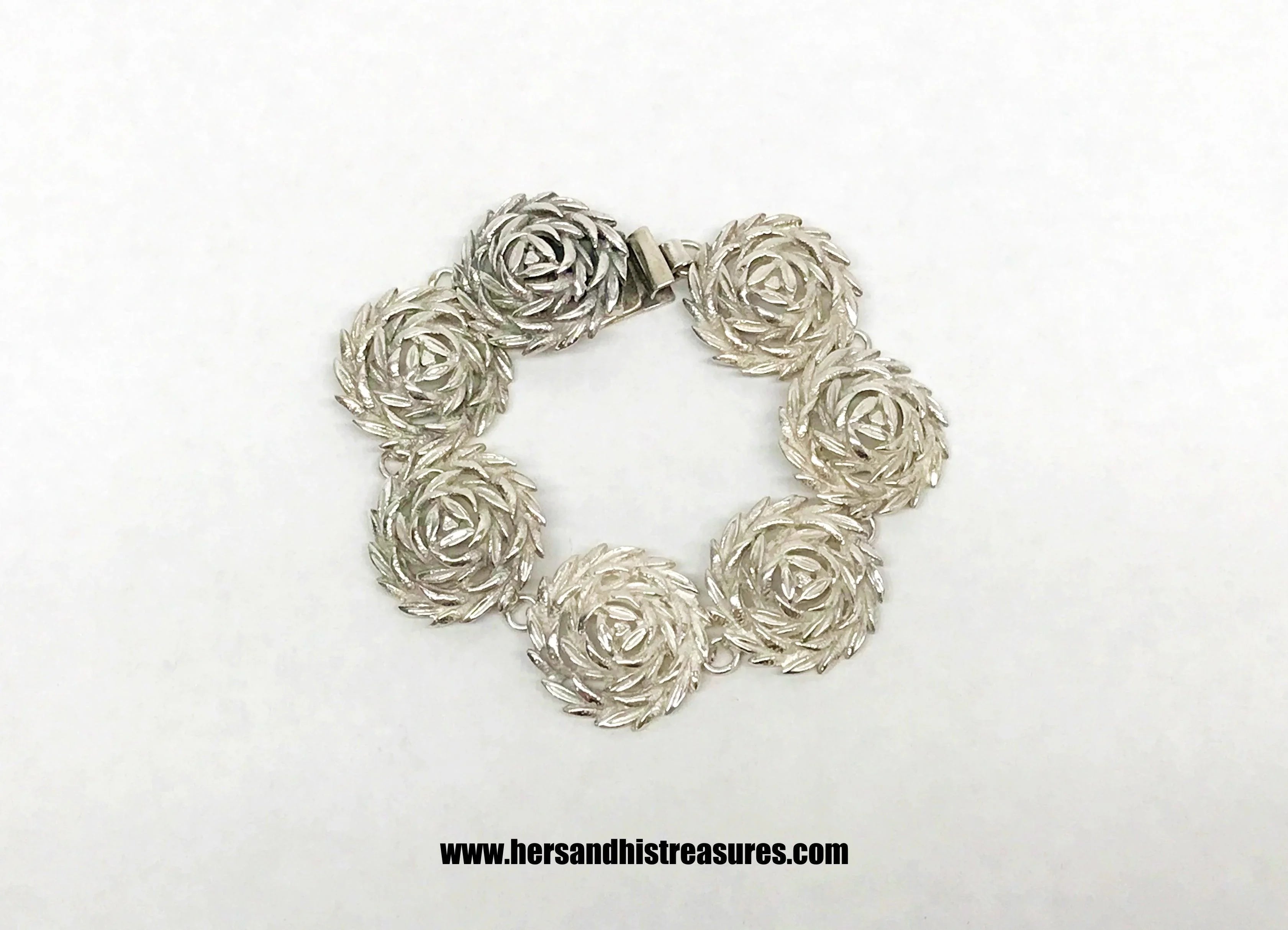 vintege! FROWER CHAIN BRACELET メキシコ製 925 925 Sterling Silver 
