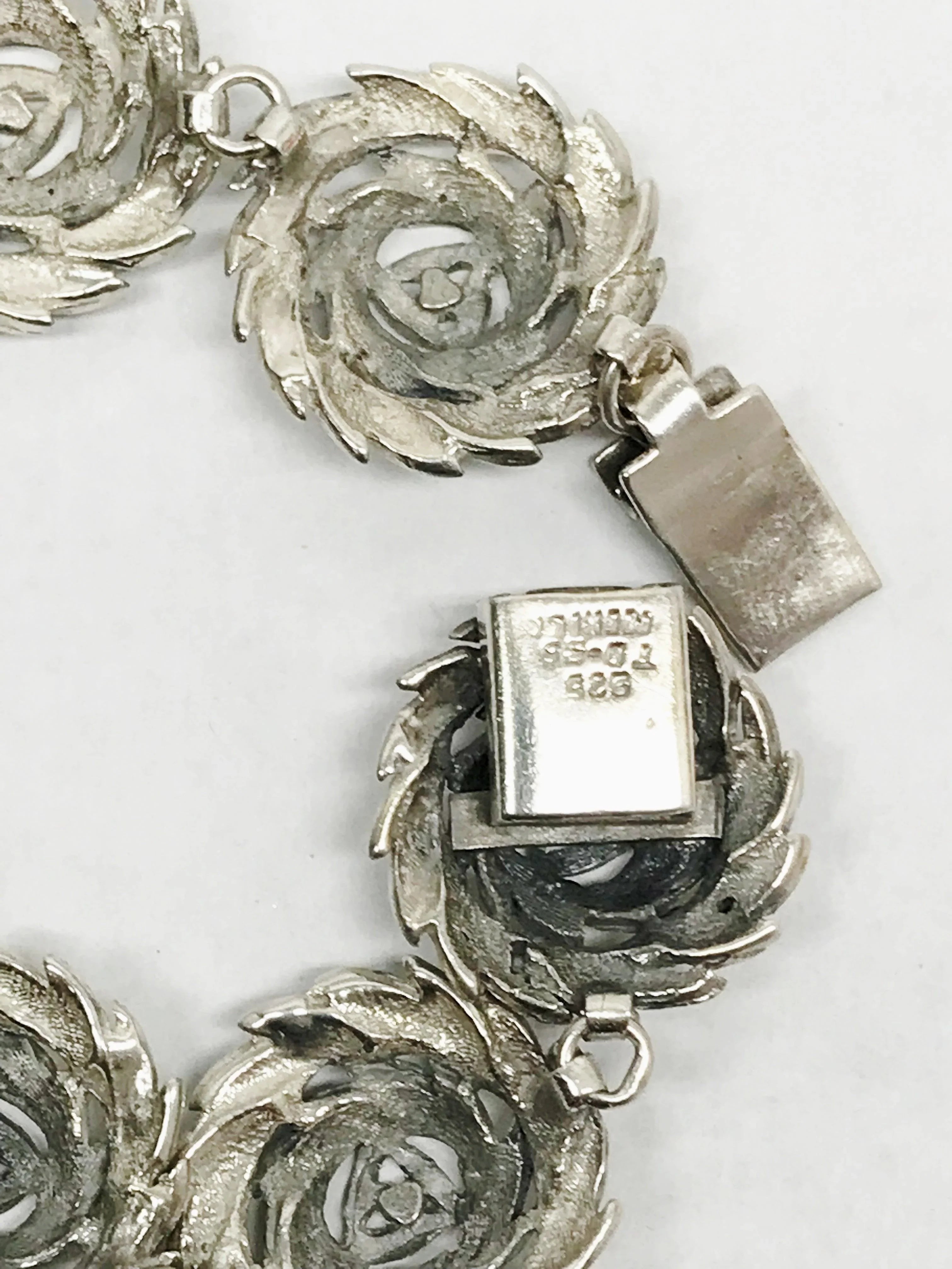 vintege! FROWER CHAIN BRACELET メキシコ製 925 925 Sterling Silver 