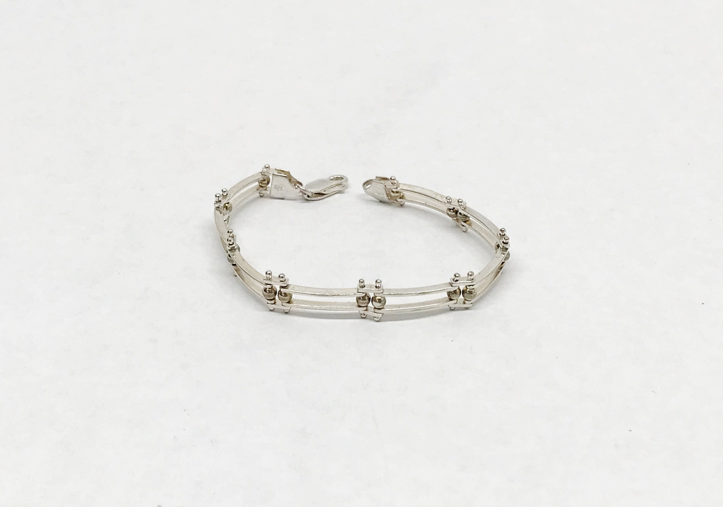 www.hersandhistreasures.com/products/double-bar-link-and-bead-925-sterling-silver-bracelet-italy