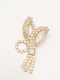 Opaque White Rhinestone Brooch Pin - Hers and His Treasures