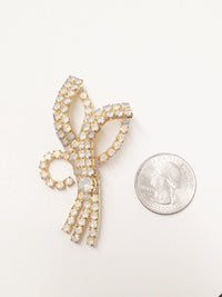 Opaque White Rhinestone Brooch Pin - Hers and His Treasures