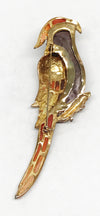 Vintage Gold Tone Clay and Rhinestone Parrot Brooch Pin - Hers and His Treasures