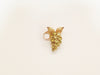 Gold Tone Rhinestone Grapevine Brooch Pin