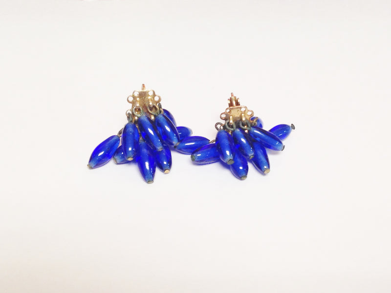Accessocraft Blue Bead Screw Back Earrings - Hers and His Treasures