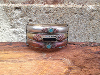 Tri-Colored Hinged Tribal Bangle Bracelet - Hers and His Treasures