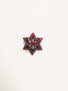 Antique Red Rhinestone Star Brooch Pin