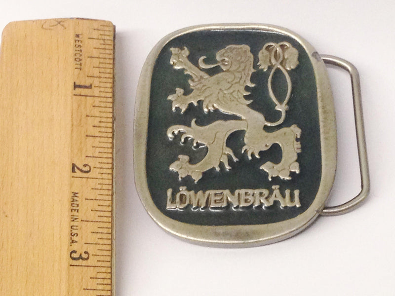 Vintage Lowenbrau Beer Advertising Belt Buckle 2094 - Hers and His Treasures