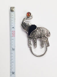 Silver Tone Elephant Brooch Pin - Hers and His Treasures