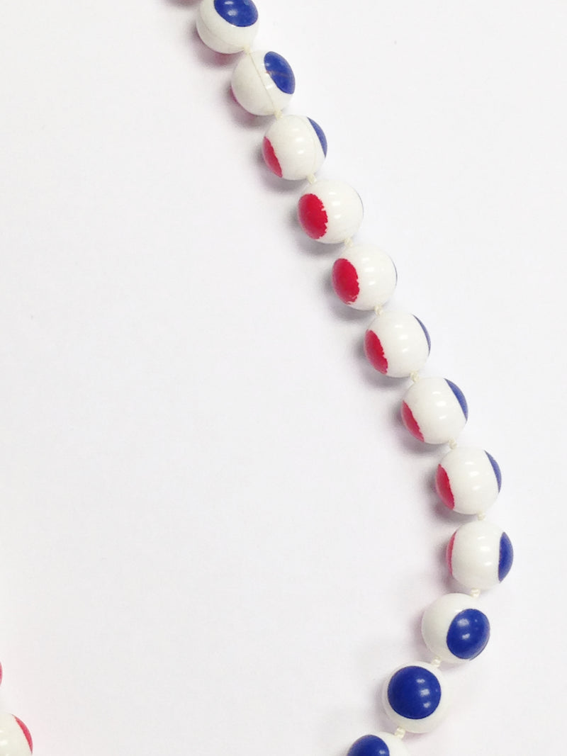 1950's Retro Red, White and Blue Beaded Necklace