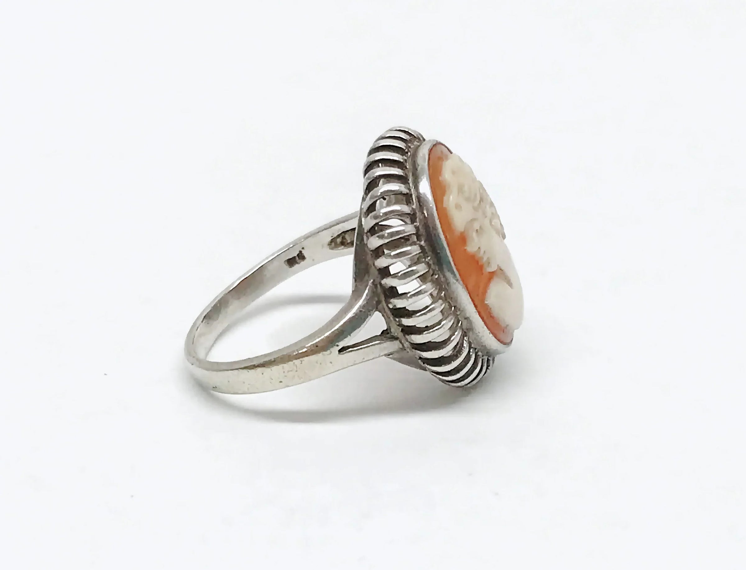 GSJ Gold Stone Jewelry Sterling Silver Cameo Ring USA