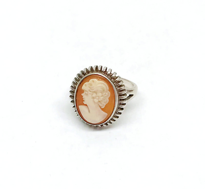 GSJ Gold Stone Jewelry .925 Sterling Silver Cameo Ring | USA - Hers and His Treasures
