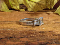 3 Stone CZ Princess Cut Ring