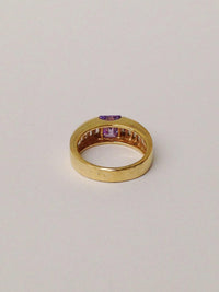 Square Cut Purple CZ Sterling Silver Ring - Hers and His Treasures