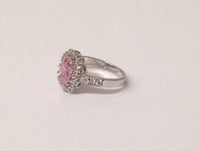 Oval Pink CZ Sterling Silver Ring - Hers and His Treasures