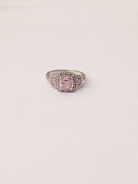 Pink Square Cut CZ Sterling Silver Ring - Hers and His Treasures