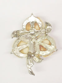 1940's Celluloid Triple Flower Brooch Pin