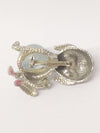 Vintage Silver Tone Poodle Dog Brooch Pin With Marble Body - Hers and His Treasures