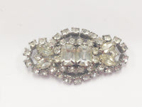Clear Vintage Rhinestone Silver Tone Brooch Pin www.hersandhistreasures.com
