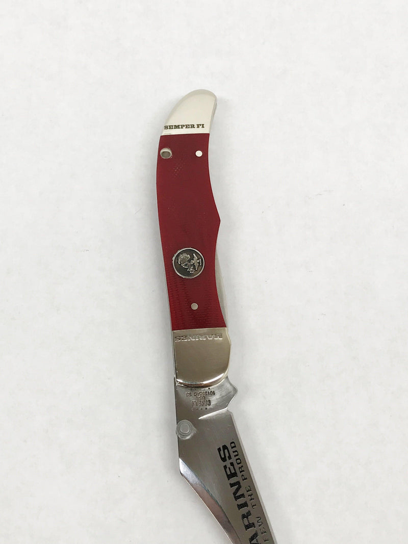 New 2021 Case XX USMC Kickstart Red G-10 Mid-Folding Hunter Knife With Pocket Clip - Hers and His Treasures